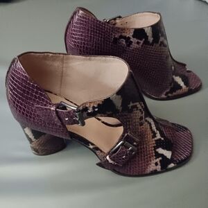 DONALD PLINER VERO CUOIO Elegant  Snakeskin Print Women's Block Heels 8M